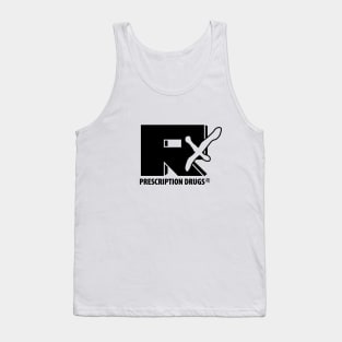 Rx Prescription Drugs Black Retro Graphic Tank Top